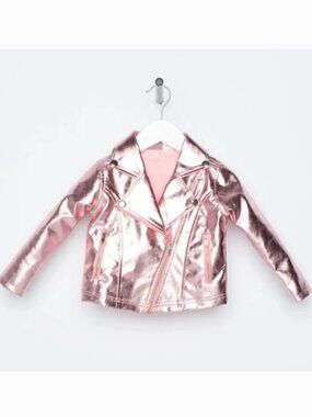 Tutu Couture Kids Metallic Pink Motorcycle Jacket